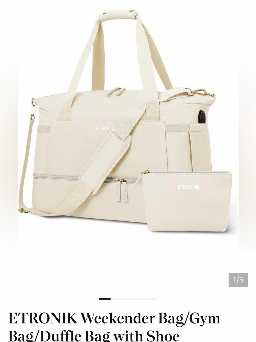 Etro Cream Weekender & Travel Duffel with Pouch